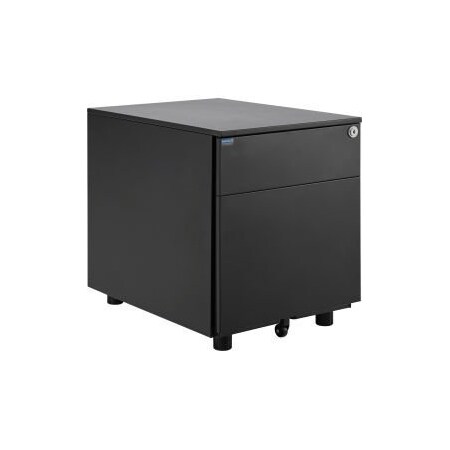 Global Equipment Interion Low Height 2 Drawer Pedestal, Black 695302